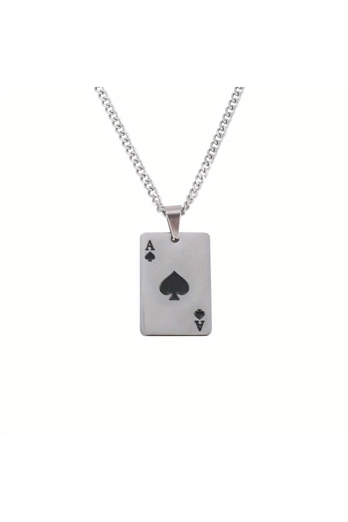 Şans Getiren Kupa Ası Kolye - Hip Hop Tarzı Aşk Sembolü Takı Tarz Kolye Poker Sever Şans Kolyesi