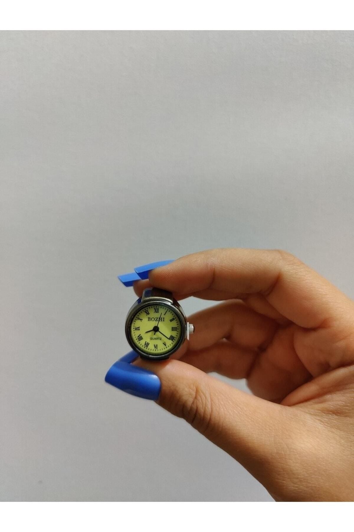 Roma Rakamlı Ve Dijital Rakamlı Kadran Mini Saat Yüzük, Parmak Saat, Minik Yüzük Saat