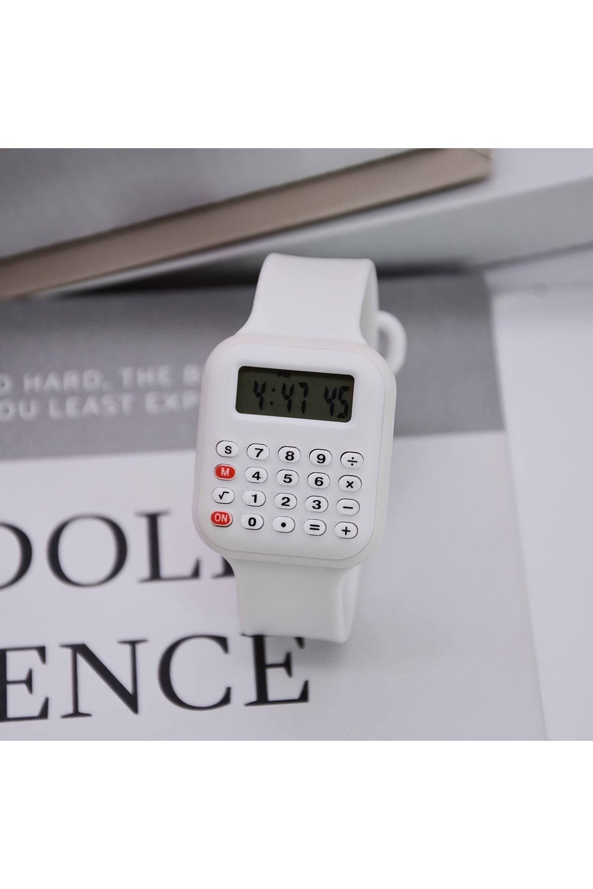 Kare Elektronik Hesap Makinesi Saat - Hesaplama, Tarih ve Saat Özellikli Öğrenci Saati